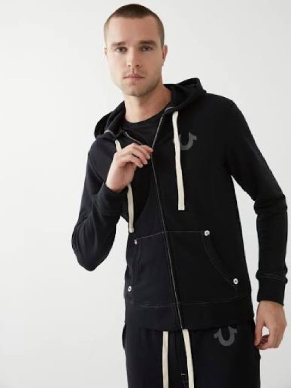 True Religion Buddha World Tour Full Zip Hoodie Men’s XL black y2k sweatshirt